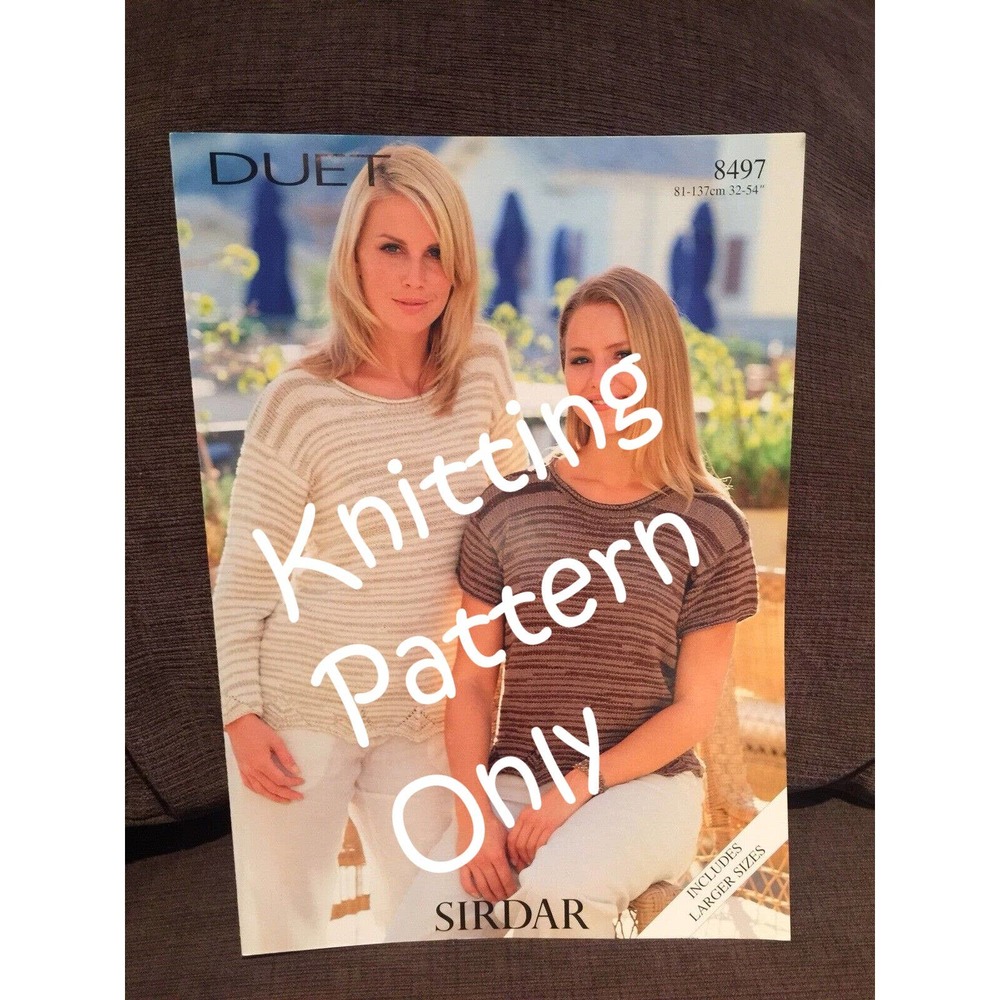 New Sirdar 8497 Duet Ladies Sweater Top Knitting Pattern w Larger Sizes